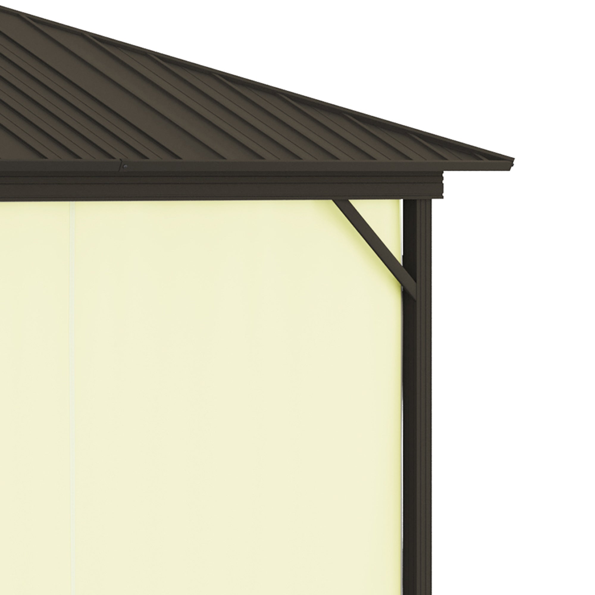11.9" x 9.8" Hardtop Gazebo with Curtains Netting, Metal Roof Gazebo Canopy with Aluminum Frame and Top Hook, Cream