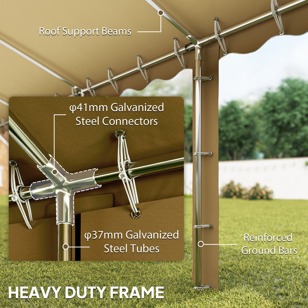 20' x 40' Party Tent, Outdoor Canopy Tent with Removable Sidewalls, 12 Windows for Parties, Wedding, Events, BBQ, Brown empower