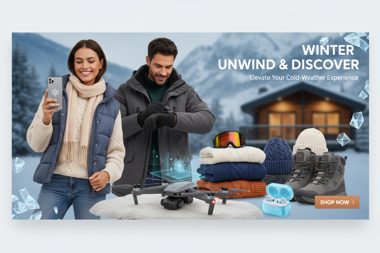 Winter Clothing & Gadgets Hero Banner